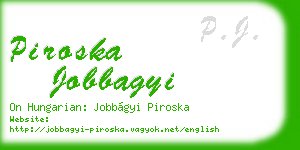 piroska jobbagyi business card